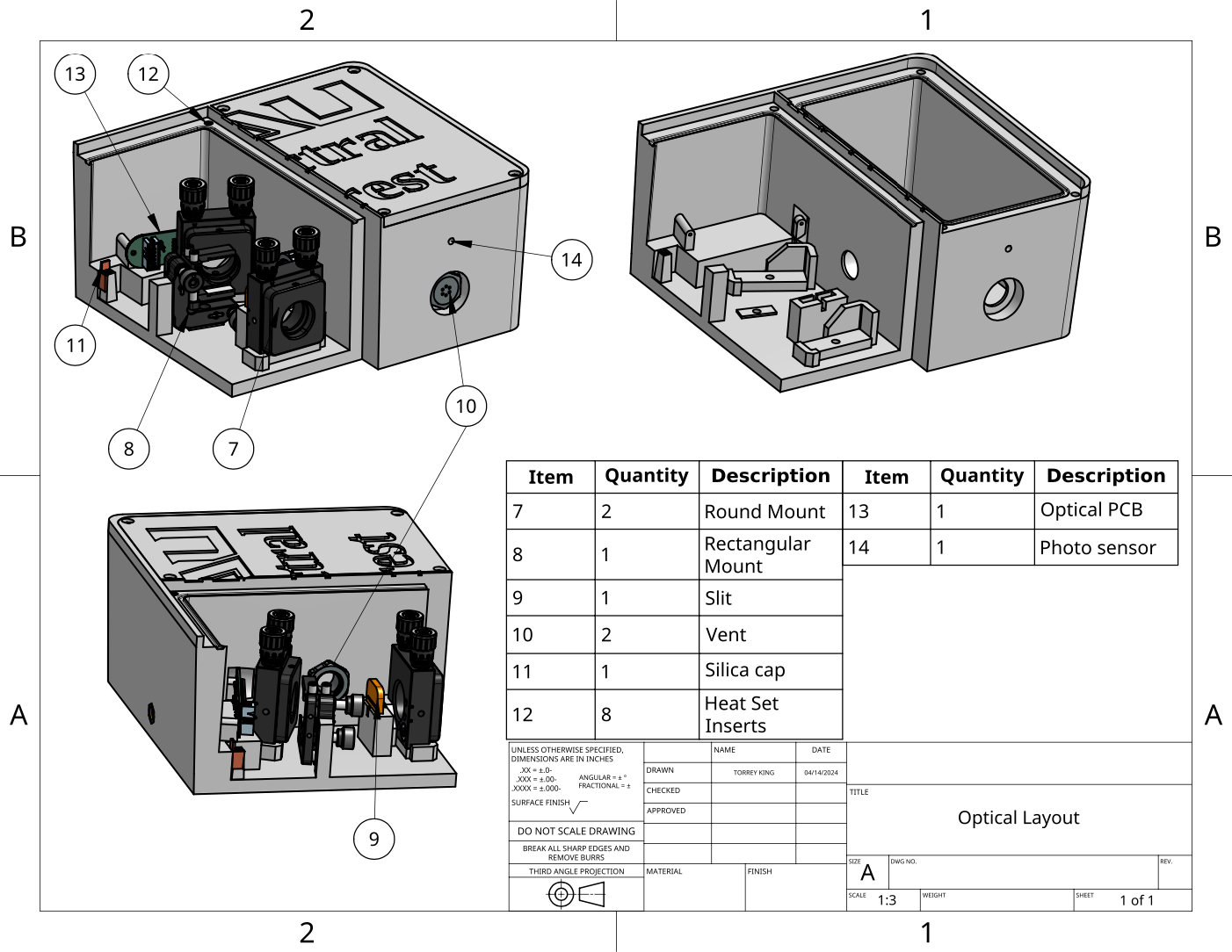 Final Enclosure Optics Exposed for viewing